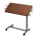 Invacare Bed Table, Height Adjustable & Tilting Overbed Table, Hospital Bedside Table, Medical Rolling Desk with Wheels, Waterproof Medical and Home Use L-Shaped Steel Base Over Bed Tray Table