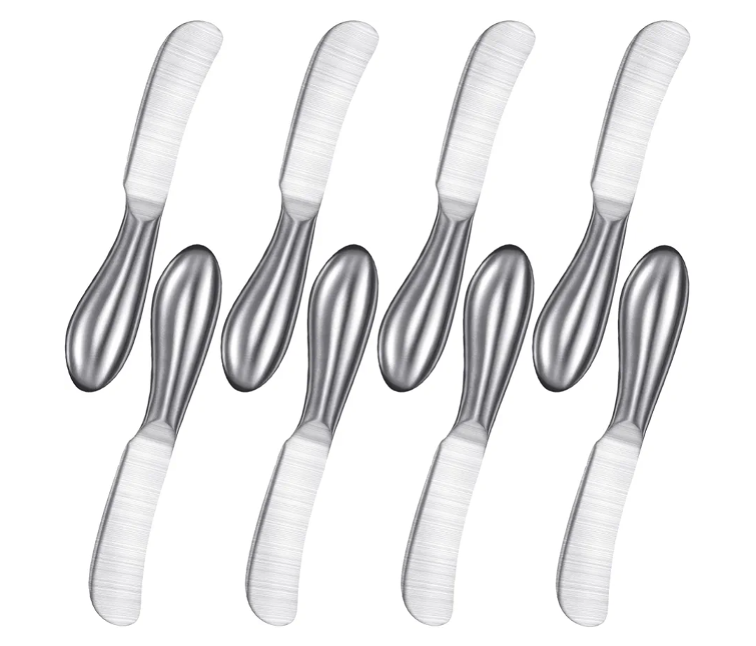 Mudder 8 Piece Stainless Steel Butter Knives, Cheese Spreaders for Cold Butter, Cream, Jam, Pastry, Dishwasher Safe Utensils, Cheese Knife for Kitchen, Restaurant Party, Wedding Housewarming
