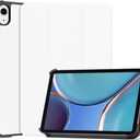 Tablet Cover for Apple iPad mini 6th 7th 8.3"(2021 2024 Release),Folio Stand Lightweight Leather Case for Apple iPad mini 6 7 Gen A2567 A2568 A2569 A2993 A2995 A2996 (Hard-White)