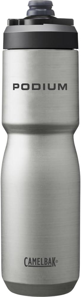 CamelBak Podium Steel Insulated Stainless Steel Bike Water Bottle, LongLasting Cold Hydration for Cycling Performance, 22oz, Stainless