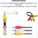 3 x AV Adapter, AV in Adapter Cable, 3.5mm Male to 3 RCA Female Video AV Component Adapter Cable for TV & Home Theater