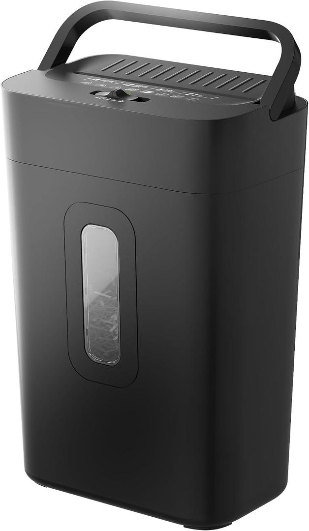 12-Sheet Cross Cut Paper Shredder, 5.55 Gallon Heavy Duty Shredder for Home Office, P-4 High Security Shredders for Paper/Credit Card/Mail/Staples/Clips, Portable Handle Design