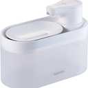 ELECOM Silent Cordless Automatic Pet Water Fountain, 2.5L Capacity, Motion Sensor & Timer Mode, Rechargeable 5200mAh Battery, 3-Layer Filtration, for Cat and Small Dog (White)