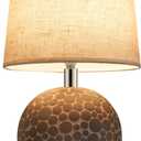 UMEXUS 11" H Ceramic Rechargeable Cordless Table Lamp with Timer & Remote - Small Battery Operated Lamp with Linen Shade & RGB Dimmable Light for Restaurant Dining Living Bedroom Kitchen Patio Side