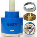 40mm Faucet Cartridge,CUPC/NSF/IAPMO Certified,Suitable for Shower and Kitchen Faucet,Included Brass Cap and Decorative Cover