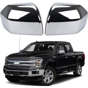 Chrome Direct Replacement Side Mirror Covers Caps for 2015-2020 Ford F150, Directly Replace Style, Not Sticker Style