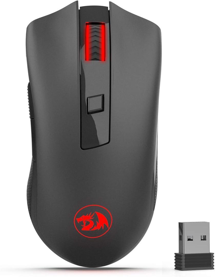 Redragon M652 Optical 2.4G Wireless Mouse with USB Receiver, Portable Gaming & Office Mice, 5 Adjustable DPI Levels, 6 Buttons for Desktop, MacBook, Notebook, PC, Laptop, Computer (Black) Redragon M652 Optical 2.4G Wireless Mouse with USB Receiver, Portable Gaming & Office Mice, 5 Adjustable DPI Levels, 6 Buttons for Desktop, MacBook, Notebook, PC, Laptop, Computer (Black)