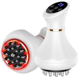 Lymphatic Drainage Massager, Anti-Cellulite Massager For Body Cellulite and Thigh & Belly Stretch Marks Reduction, Handheld Massage tools for lymphedema & lipedema, Sciatica Nerve pain relief Devices (White)