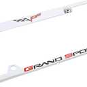 Chevrolet Corvette C6 Grand Sport Metal License Plate Frame Holder (Chrome & Logo Top)