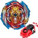 Konikiwa Bey Battling String Launcher Set, Infinite Achilles Top Burst Launcher - Left and Right Spin Compatible with All Bey Burst Series - Red