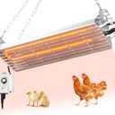 Safe Chicken Coop Heater 600W with Adjustable Thermostat, for Winter Chicken Warmth in 15 Sq Ft Coops, Waterproof & Tip-Over Protection Livestock Warmer