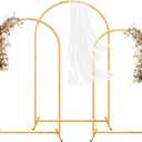 Arch Backdrop Stand Set of 3, Gold Metal Arched Frame (7.2FT, 6.6FT, 6FT) for Wedding Birthday Party Baby Shower Photo Booth Background Decor