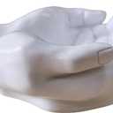 Wsmart Hand Key Holder Bowl Funny Entryway Key Tray for Desk & Home Decor, Cute Candy Dish for Office, Purse Bowl & Hand Statue Decor (Small White Resin)