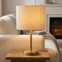 16.5" Gold Table Lamps Set of 2 with Linen Shades, Modern Bedside Lamps for Living Room, Bedroom, Nightstand, Buffet and Entryway(Bulb NOT Included)