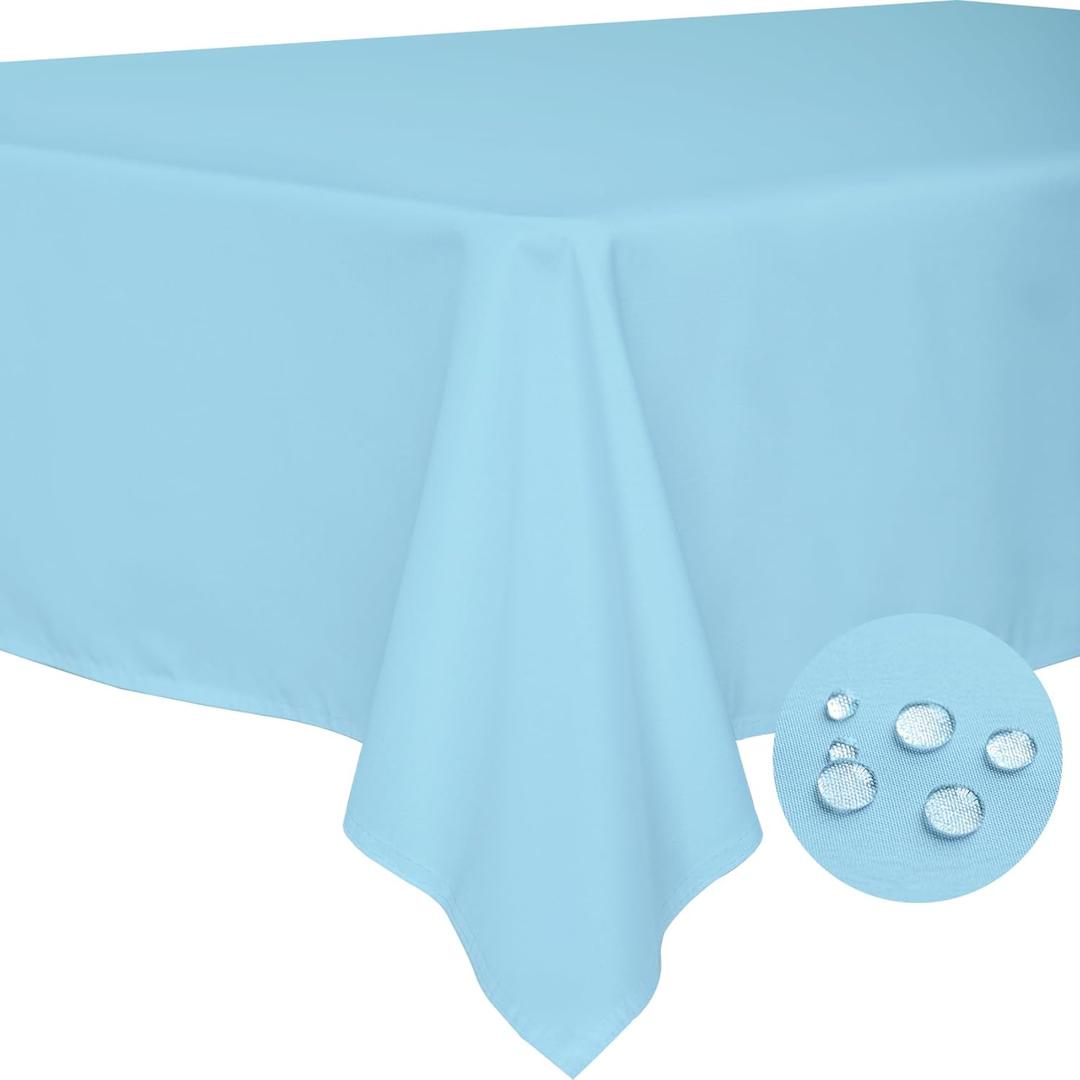 BYDOLL Table Cloth Blue 60x120 Inch Tablecloth for 6 Foot Rectangle Tables Outdoor Washable Wrinkle Free and Spillproof Polyester Tablecloth for Festival Camping Picnic Party Cover