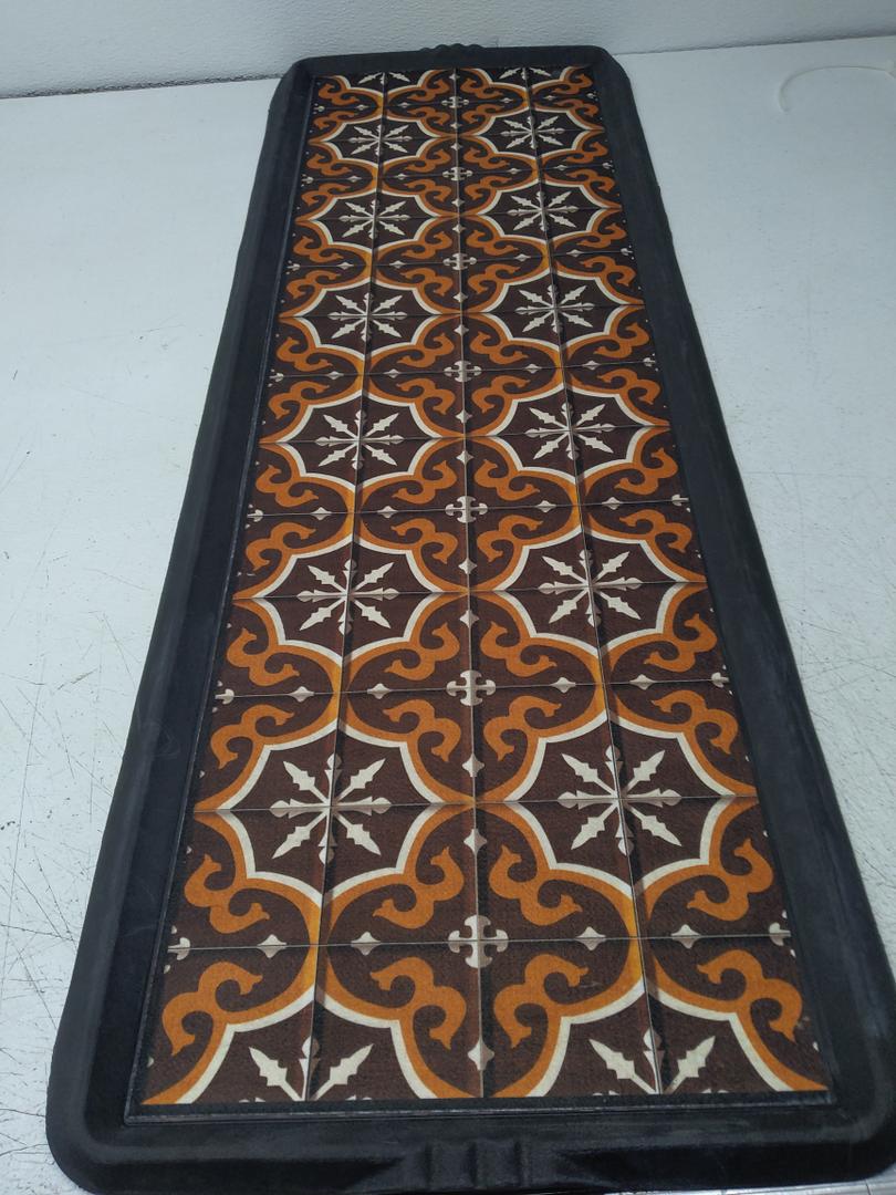 BEHERO Boot Tray Shoe Mat Decorative Patterned, Rubber Boot Matt Tray Indoor and Outdoor Use, 16" x47.5" Shoe Cleaning Mat Non-Slip, Shoe Storage Waterproof with Artistic Prints for Entryway (Brown)