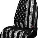 Premium Hooded Cloth Seat Cover for Cars - Automotive Seat Pads Universal Fit for Sedans Truck SUV - Waterproof Front Seat Protectors Great for Athletes Workouts Swimming Running Boxing Yoga (Printed Bear)