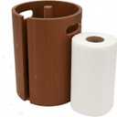 Wood Paper Towel Holder for Kitchen Countertop, Pine Wood Towel Stand with Splash Guard, Freestanding Paper Roll Holder with Side Opening and Carry Handles for Kitchen Bathroom RV