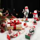 Candy Colored Christmas Nutcracker Ornaments Set - 5 Inch Wooden Nutcracker Soldiers with Hanging Ropes for Xmas Tree & Tabletop Decor, Holiday Party Festive Home Decoration