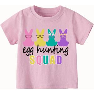 Girls Easter Shirts Kids Cotton Graphic Tees Casual T-Shirts 4T