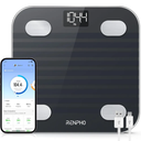 RENPHO Rechargeable Smart Scale for Body Weight, Electronic 13 Body Composition Monitors sync with App, Bluetooth Digital Bathroom Scales, Elis 1, Black, 396 lbs