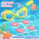 Toddler Swim Goggles 2 Pack, Swimming Goggles for Toddler Boys Girls 3-7, Anti-Fog Anti-UV Leakproof Pool Goggles