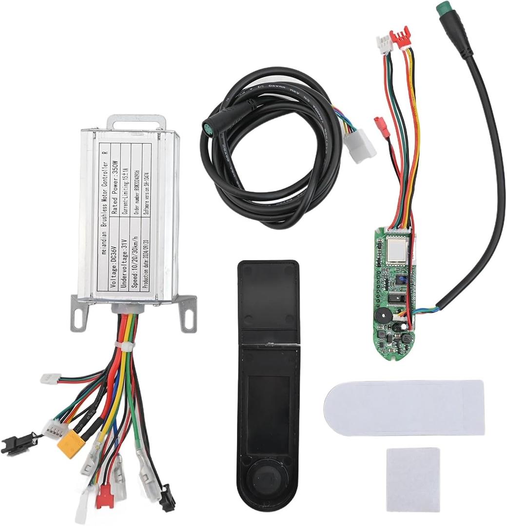 36V Electric Scooter Controller Set, 350W 36V 15A Controller Board Motherboard With Led Display With APP Hover Board Control, Brake Energy Recovery, Overvoltage overcurrent Protection