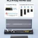 ORICO 40Gbps M.2 NVMe SSD Enclosure with Cooling Fan, Tool Free Aluminum M.2 Adapter Compatible with Thunderbolt 4/3 USB3.2/3.1/3.0/2.0, Max 8TB Capacity-ACOM2