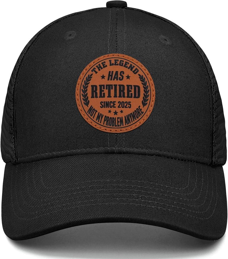 Funny Retirement Gifts for Men 2025, Mens Retirement Gifts, Retired Hat Personalized Best Retired Ideas Gifts (One Size, Black-c)