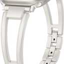 Wearlizer Compatible with Apple Watch Band 49/46/45/44/42mm(Series 3 2 1) Women, Dressy Fancy Stainless Steel Metal Strap Pretty Slim Designer Bracelet for iWatch Series 11 10 9 8 7 6 5 4 SE/Ultra 3 2 1 (Starlight)