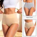 Womens Cotton High Waisted Underwear Full Coverage Panties Ladies Briefs Multipack (Regular & Plus Size) (X-Large, Multicolored-01-5 Pack)