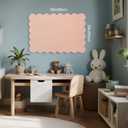 Lightomorrow Scalloped Bulletin Board, 36 x 24 Inches Felt Pin Board - Decorative Cork Alternative for Wall, Foldable Picture Self-Adhesive Vision Prayer Board with 20 Pushpins - Mauvey Pink