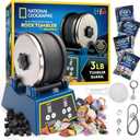 National Geographic Rock Tumbler Kit - 3 Lb. Extra Large Capacity Barrel with 3-Speed Motor & 9-Day Timer, Kit Includes Rocks for Tumbling and Rock Polisher Grit, Rock Tumbler for Adults and Kids