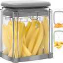 Solucky French Fry Cutter, 2-in-1 Potato Cutter For Fries, Potato French Fry Onion Chopper, Carrots Cucumbers Veggie Zucchini Dicer Apple Slicer, 2 Blades(NOT For Sweet Potatoes) (Chelsea Gray)