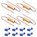 PATIKIL 50W 10 Ohm Aluminum Shell Resistor, 4Pcs Aluminum Housing Resistor with Clips Housed Case Wirewound Resistors Screw Tap Power Resistor, Golden