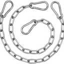 2 Pack Hanging Swing Chain with 4 Carabiners 25in, 660LB Capacity Heavy Duty Hammock Hardware Kit for Punching Bags, Swing Chairs, Indoor & Outdoor Gym (Silver)