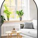 Fabuday Big Arch Mirror for Bathroom 30x40 - Large Black Arched Wall Mirror for Over Sink, Wide Metal Frame Vanity Mirros for Bedroom, Living Room, Dresser, Entryway Decor