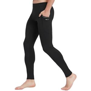 Willit Men's Active Yoga Leggings Pants Running Dance Tights with Pockets Cycling Workout Pants Quick Dry, Size: Medium