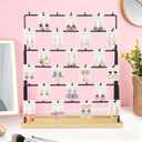 Earring Display for Vendors, 6 Tiers Earring Rack Display Holder Stand, Earring Organizer Holder, Jewelry Display for Selling Earings Cards, Necklaces Rings Bracelets, Keychains (Black)
