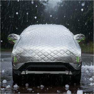 Hail Protector Car Cover, Compatible with Ford Chevrolet Toyota and Many Other Models,Car Cover Waterproof All Weather,5-Layer Thickened Cotton, Protection for SUV and Sedan(Silver, All SUV 181-205In)