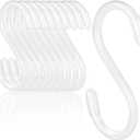 DINGEE White S Hooks, 3 Inch Vinyl Coated S Hook for Hanging Plants,10 Pack Non Slip Heavy Duty Small Rubber Coated Closet S Hook for Hanging Jeans Plants Jewelry Pot Pan Cups Towels