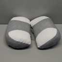 Momcozy Pregnancy Pillow for Sleeping with Plus W Shaped - Adjustable Maternity Pillow for Side Sleepers - Portable Wedge Belly Support -Compact Design for Back Belly and HIPS, Grey White