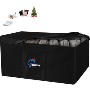 SIRUITON 69L x 29.5W x 21.6H Outdoor Cushion Storage Bag,Patio Furniture Cushion Storage Bag,Heavy Duty 600D Oxford Garden Cushion Storage Covers, 9FT Waterproof Christmas Tree Storage Bags. (Black)