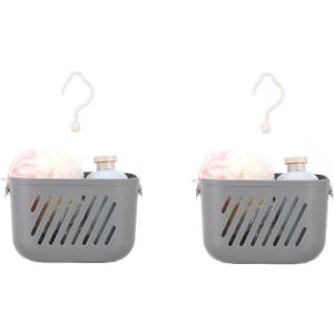 2pcs Hanging Shower Caddy Basket Plastic Hanging Shower Caddy with Hook Portable Organizer Storage Basket for Bathroom Kitchen