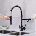 Delle Rosa Kitchen Faucet,3 Way Drinking Water Faucet, Modern Kitchen Faucet with Pull Down Sprayer, Dual Handles Kitchen Sink Faucets,3 in 1 High Arc Water Filter Purifier Faucets Matte Black