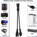 JSADZKJY IEC 320 Y Distributor Power Cable C14 Male to C5 Female+ NEMA 5-15R Female Extension Power Cable 10A 250V C14 to C5+NEMA 5-15R AC Adapter Cablefor Laptop Receptacle Converter (33cm/1ft)