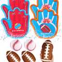 Toss and Catch Ball Game for Kids 3-8, Pool & Beach Ball Game, Outdoor Sports Toy with 4 Soft Sticky Balls & 4 Upgraded Paddles (2 Baseball Style & 2 Football Style), Ages 3-8+