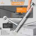 Silver Shower Curtain Rod Spring Tension, Stainless Steel Tension Curtain Rods No Drilling Required, Rust Free Shower Rods for Bathroom, Non-Slip Shower Tension Rod, Adjustable Curtain Rod (28 - 74)