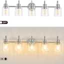5 Lights Bathroom Light Fixtures Brushed Nickel Vanity Lights