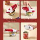 Electric Can Opener, Reemix Battery Operated Can Opener Fits Alomost All Can Sizes, Simple One Touch-Operation, Automatic, Hand Free, Smooth Edge (battery not included), Red